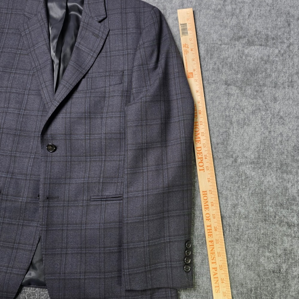 Ralph‎ Lauren Black Label Sport Coat Mens 38R Windowpane Blazer Suit Jacket Gray - Picture 12 of 13